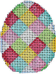 click here to view larger image of Multi Harlequin Mini Egg (hand painted canvases)