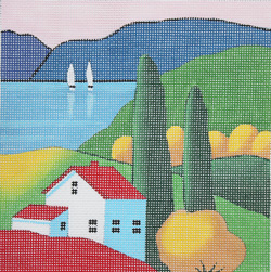 click here to view larger image of House by the Lake (hand painted canvases)