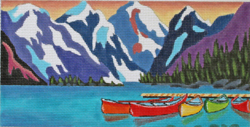 click here to view larger image of Rocky Mountain Lake - 13 Count (hand painted canvases)