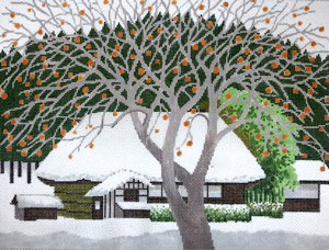 click here to view larger image of Winter Home Scene (hand painted canvases)