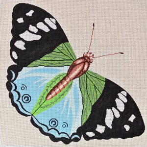 click here to view larger image of Moth Blue and Green (hand painted canvases)