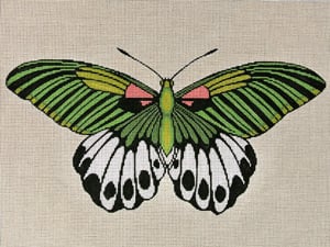 click here to view larger image of Moth Green, Pink, and White (hand painted canvases)