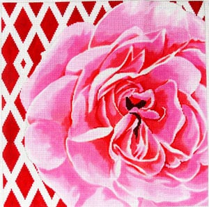 click here to view larger image of Lattice Rose on Rose (hand painted canvases)