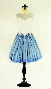 click here to view larger image of Party Dress - Blue and White (hand painted canvases)