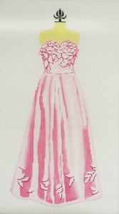 click here to view larger image of Evening Gown - Pink (hand painted canvases)