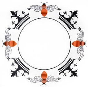click here to view larger image of Crown Bee Monogram (hand painted canvases)