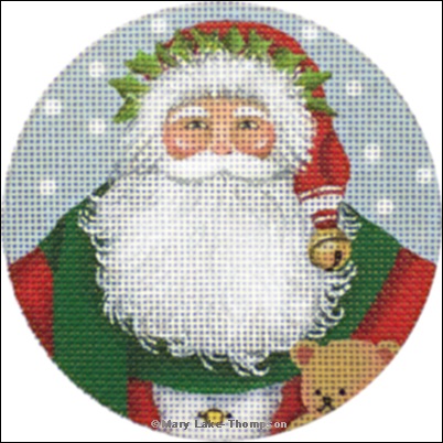 click here to view larger image of Merry Christmas Santa Ornament (hand painted canvases)