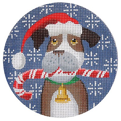 click here to view larger image of Boxer Xmas Circle (hand painted canvases)