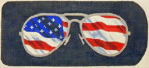 click here to view larger image of Eyeglasses Case Flag Aviators (hand painted canvases)