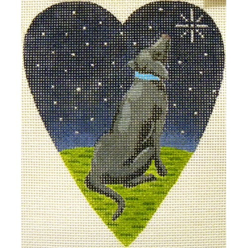 click here to view larger image of Midnight Black Labrador Heart (hand painted canvases)