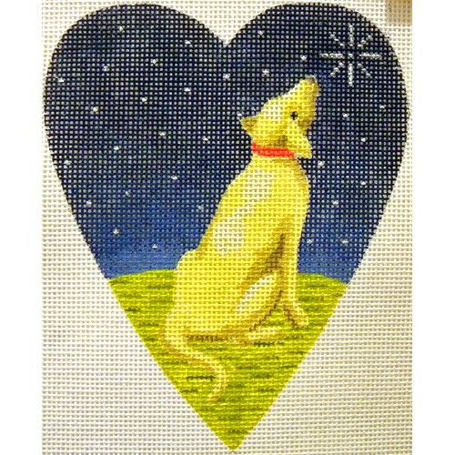 click here to view larger image of Midnight Golden Labrador Heart (hand painted canvases)