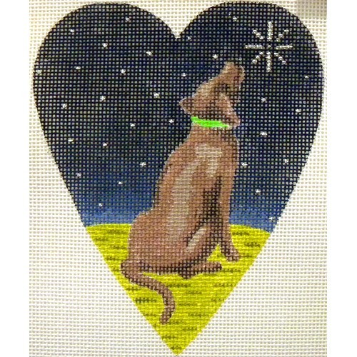 click here to view larger image of Midnight Chocolate Labrador Heart (hand painted canvases)