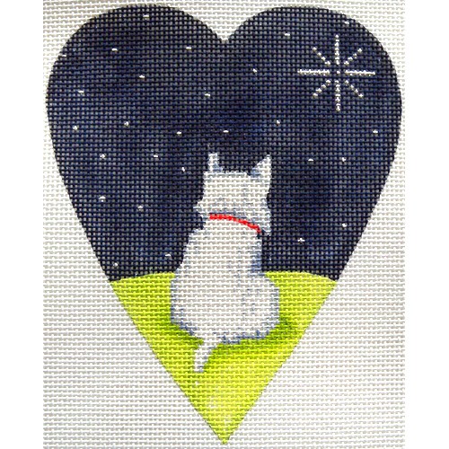 click here to view larger image of White Highland Terrier Midnight Heart (hand painted canvases)