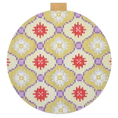 click here to view larger image of Florentine Bauble - Gold & Purple (hand painted canvases)
