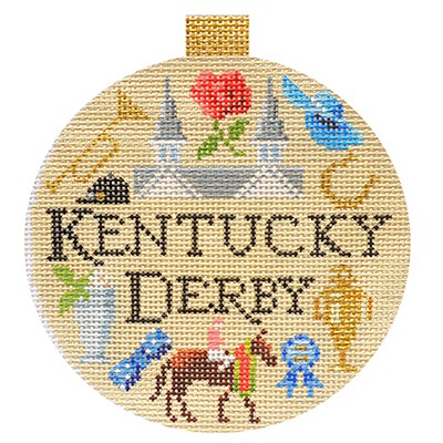 click here to view larger image of Sporting Round - Kentucky Derby (hand painted canvases)