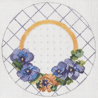 click here to view larger image of Pansies Ornament (hand painted canvases)