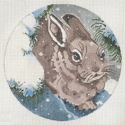 click here to view larger image of Brown Bunny Ornament (hand painted canvases)