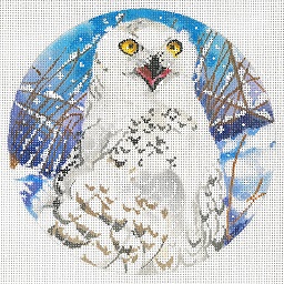 click here to view larger image of Snowy Owl Ornament (hand painted canvases)