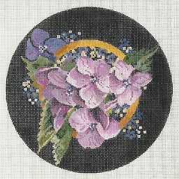 click here to view larger image of Violets Ornament (hand painted canvases)