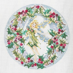 click here to view larger image of Holly Fairy - Holly Border Ornament (hand painted canvases)