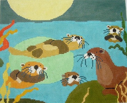 click here to view larger image of Otter Romp (hand painted canvases)