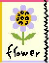 click here to view larger image of Ink Icons Flower (hand painted canvases)