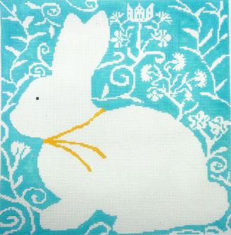click here to view larger image of Cottontail-Aqua (hand painted canvases)