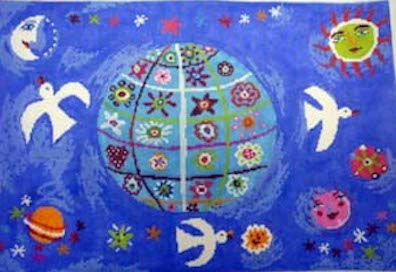 click here to view larger image of Blue World (hand painted canvases)
