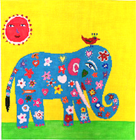 click here to view larger image of Blue Elephant (hand painted canvases)