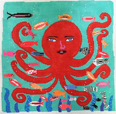 click here to view larger image of Red Octopus (hand painted canvases)