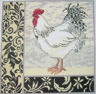click here to view larger image of White Rooster (hand painted canvases)