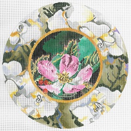 click here to view larger image of Old Rose - Gardenia Border Circular (hand painted canvases)
