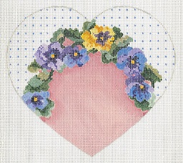 click here to view larger image of Pansy Collection Heart (hand painted canvases)