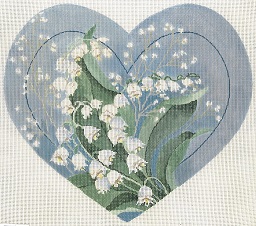 click here to view larger image of Lily Of The Valley Heart (hand painted canvases)