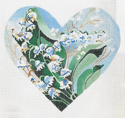 click here to view larger image of Lily Of The Valley Ring Pillow (hand painted canvases)