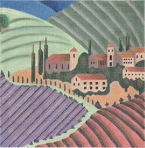 click here to view larger image of Lavender Village - 18 Count (hand painted canvases)