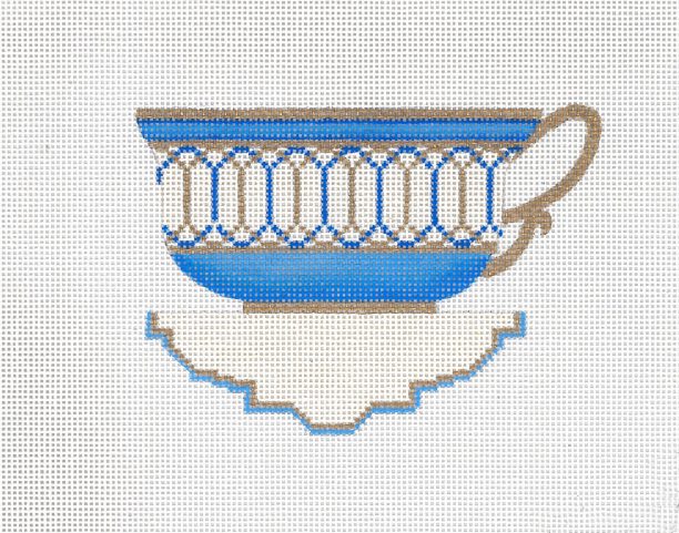 click here to view larger image of Blue Tea Cup (hand painted canvases)