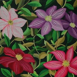 click here to view larger image of Giant Clematis Vines - 13 Count (hand painted canvases)