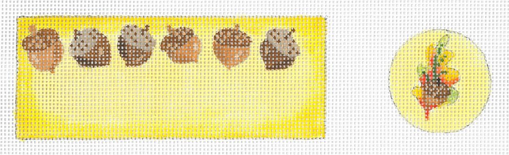 click here to view larger image of Acorns Pin Cushion (hand painted canvases)