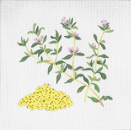 click here to view larger image of Botanical Spice Tile - Thyme (hand painted canvases)