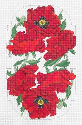 click here to view larger image of Poppy Purse (hand painted canvases)