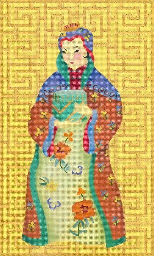 click here to view larger image of Chinese Lady With Box (hand painted canvases)