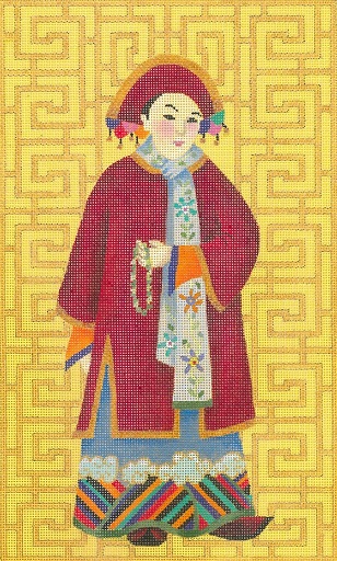 click here to view larger image of Chinese Lady With Beads (hand painted canvases)