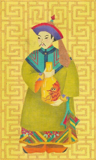 click here to view larger image of Chinese Man With Vase (hand painted canvases)