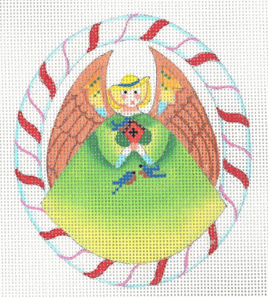 click here to view larger image of Sugar Plum Angel - Lime Green (hand painted canvases)