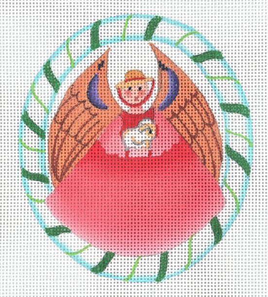 click here to view larger image of Sugar Plum Angel - Coral/Red (hand painted canvases)