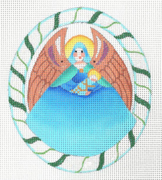 click here to view larger image of Sugar Plum Angel - Blue (hand painted canvases)