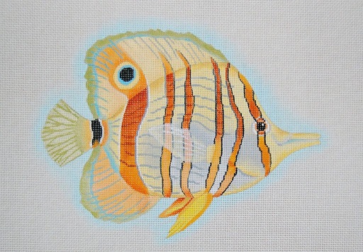 click here to view larger image of Copper - Banded Butterfly Fish (hand painted canvases)