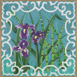 click here to view larger image of Iris And Horsetail (hand painted canvases)