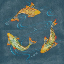 click here to view larger image of 3 Koi Pond (hand painted canvases)